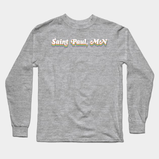Saint Paul, MN /// Retro Typography Design Long Sleeve T-Shirt by DankFutura